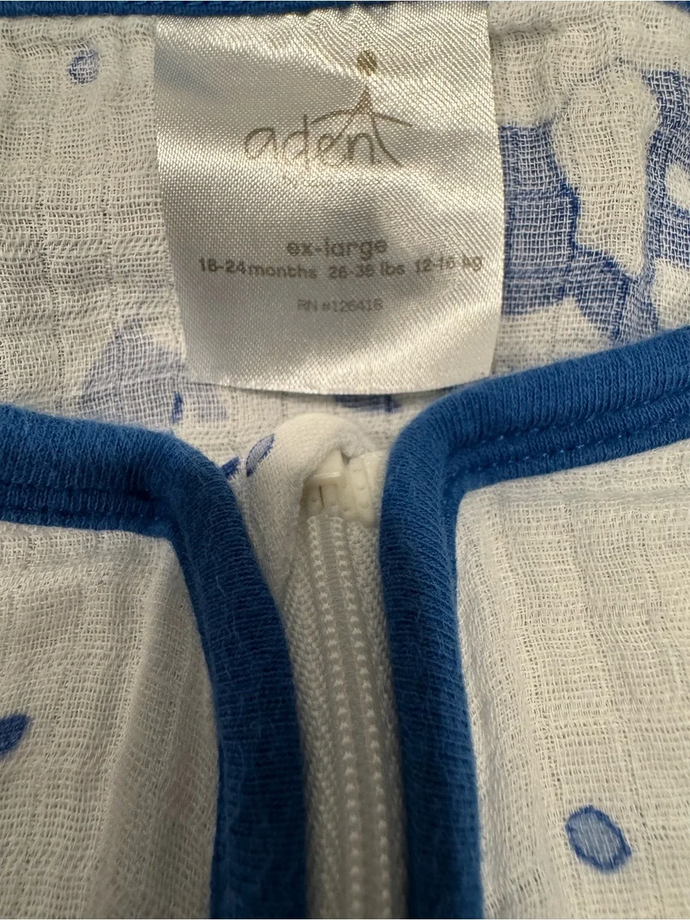 Aden & Anais Blue 100% Cotton Elephant Print Sleep Sack 🐘